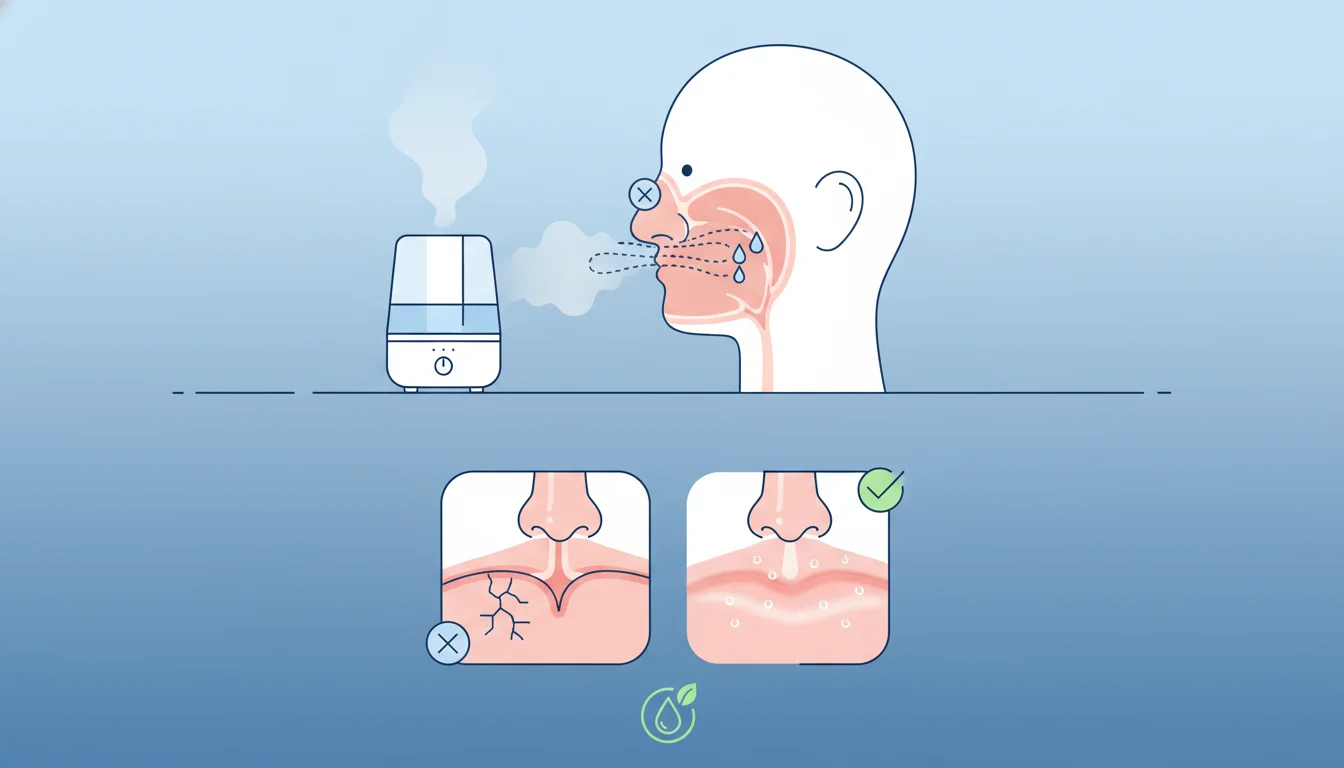 Illustration showing humidifier after septoplasty concept