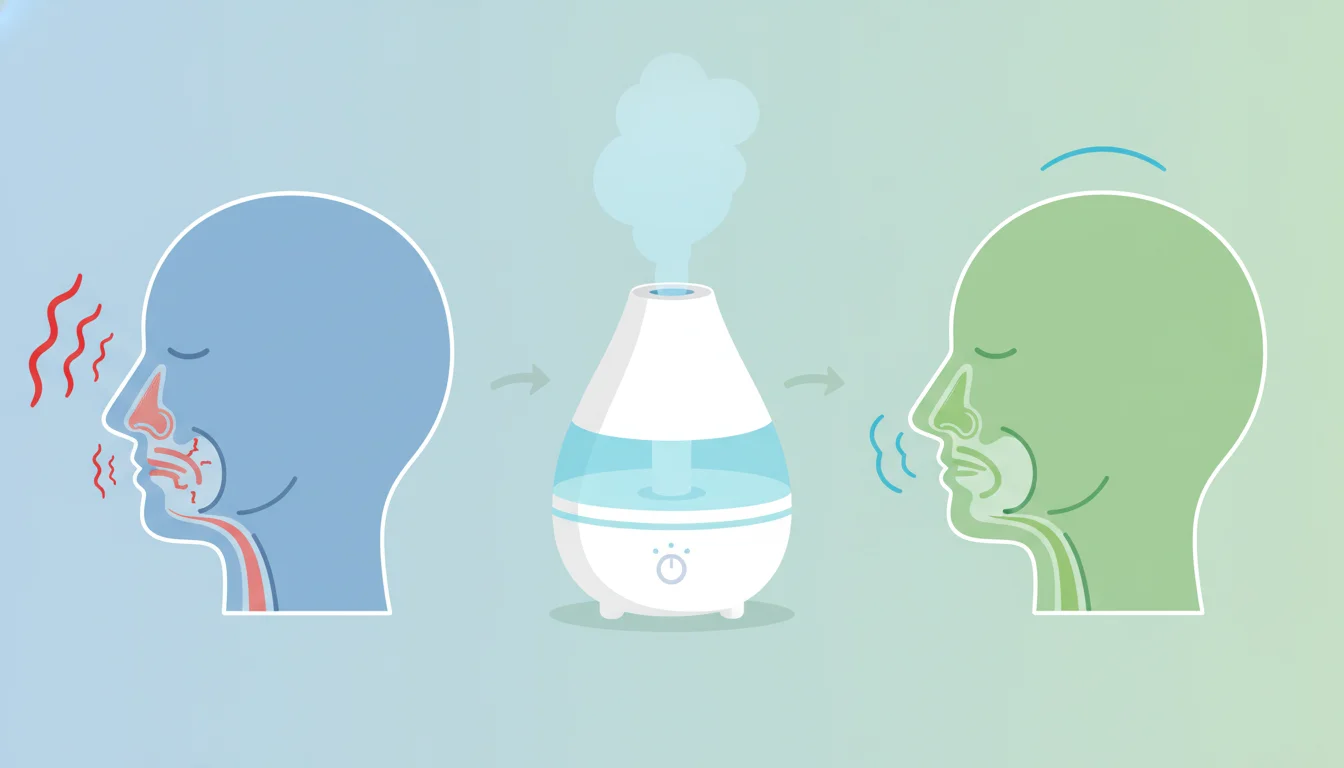 Illustration showing humidifier to help with snoring concept
