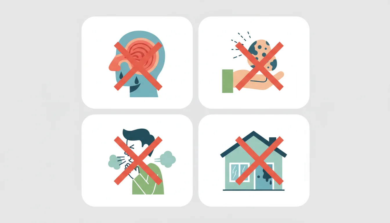 Illustration showing who should not use a humidifier concept