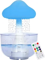 Cloud Rain Humidifier Water Drip 400ml, Cloud Rain Aromatherapy Essential Oil Diffuser with Unique Mushroom Design, Raining Cloud Night Light Diffuser with 7 Colors LED Light for Bedroom Home Office