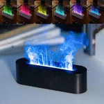 Simulation Colorful Flame Aromatherapy Humidifier - Delicate Atomization, 3-Speed Scheduled Shutdown, Water and Power Outage Protection. Perfect for Home, Office, Yoga Studio and Spa (Color : Noir)
