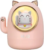 Lucky Cat humidifier, with LED Nightlights, Cute Animal Decor Warm Light Night Light for Bedroom Office, 400ML Desk Humidifiers, Quiet , 2 Mist Modes, for Room