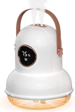 Cool Mist Humidifier with Night Light,Portable Mini Air Humidifier with LED Screen,Ultra-Quiet Wireless Humidifier Three Spray Modes for Baby Kids Bedroom Home Office Car Desk (White)