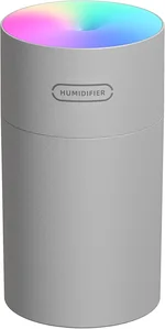 MiracleTQ Tabletop Humidifier,ultrasonic, portable, 270ml car humidifier, nanometer fine mist, 2-step humidification volume adjustment, USB powered, timing off (Second Generation Humidifier (Grey))