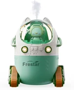 Mini USB Humidifier 220ml with LED Night Light, Small Cute Humidifier Bulit in Adorable Doll for Kids, Plant, Bedroom, Office, Desk, Babies Room, No Battery(Green-Huhu)