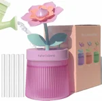 Desk Mini Humidifier,Personal Small Humidifier Diffuser 260ml Portable,Cute,Flower,Quiet,Cool Mist, Auto Off,Colorful Light,Top Fill Air Humidifier for Plants Bedroom Baby Room Office Travel Home