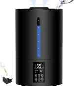 6L Humidifiers for Bedroom,Humidifiers for Bedroom, Cool and Warm Mist Humidifiers for Nursery, Home & Plants, Quiet Air Humidifier Auto Shut-Off & Easy to Clean-Midnight Black