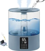 5.2L Humidifiers for Bedroom and Plants, Cool Humidifier for Baby and Plants Mist Top Fill Desk Humidifiers Essential Oil Diffuser, Quiet Humidifiers with Adjustable Mist,Auto Shut-Off,360°Nozzle-Blue