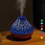 Mini Volcano Shape Humidifier, USB Personal Desktop Humidifier - 7 Colors, Super Quiet for Office Room, Bedroom (Black)