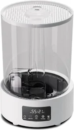 5L Smart Warm and Cool Mist Air Humidifier for Large Room - Quiet Ultrasonic Top Fill With Remote Control, Night Light, Essential Oil Box, Auto Shutoff - White