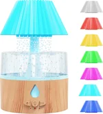 Cloud Humidifiers 260ML Water Drip Umbrella Humidifiers, 7 Colors Mood Light Air Humidifier White Noise Raindrop Humidifiers for Bedroom