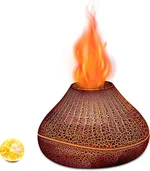 Colorful Volcano Diffuser Humidifier: Upgraded 160ml Fire Flame Humidifier Aroma Spray Diffusers with 7 Colors Changing Auto Off Function for Essential Oils Large Room (Full Crack Flame)