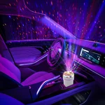 Car Diffuser Humidifier with Starry Sky Laser Lights Portable 300mL USB Powered Cool Mist Auto Shut-Off Quiet Perfect for Car Home Office Bedroom (White)