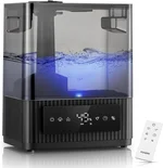 FOHERE Smart Humidifiers for Bedroom, 6L Warm and Cool Mist Quiet Humidifier with 60H Runtime, Humidity Control, Oil Diffuser, Sleep Mode, 12H Timer, Light, Top Fill Ultrasonic for Home Baby Plant