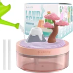 Mini Portable Desktop Humidifiers for Bedroom,Small Humidifier with Cherry Tree,Quiet,Cool Mist, Auto Off,7 Colors Night Light,320ml Air Humidifier Home Office Travel(PINK)