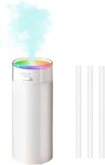 500ml Mini Humidifier - Portable ultrasonic humidifier for Bedroom/Car/Office/Desk/Travel,Personal - Cool Mist Humidifier, Color Changing Lighting, Quiet, USB Rechargeable, Battery Powered