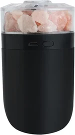 Himalayan Salt Lamp Ultrasonic Humidifier,Essential Oil Aromatherapy Diffuser,230ML Cool Mist Humidifier with Built-in Battery,7 Color Light,Auto Shut-Off Black