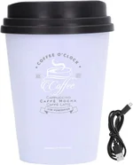 USB Mini Humidifier 300ml Coffee Cup Design, Low Noise Operating with Auto Off, Compact and Portable for Car, Home, and Office Use (Purple)