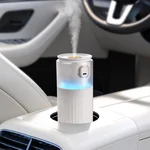 OATSBASF Portable Mini Humidifier, Small Cool Mist for Car With Night Light, 28dB Quiet Air Humidifier for Bedroom, Office, Plants, Dorm, 2 Mist Modes, Easy to Fill and Clean (White)