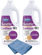 Plexon Microfiber Cleaning Cloth 14"x14" with Best Air 3US Ultrasonic Humidifier Water, Conditioner and Scale Treatment, 32 fl oz (2 Pack) – Prevents Lime & Scale, Enhances Humidifier Performance