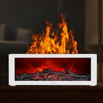 Mini Fireplace Diffusers for Essential Oils Fireplace Humidifier with Remote 150ml Fireside Ultrasonic Humidifier Bonfire Flame Diffuser with 7 Colors Light for Home Room Office (White)