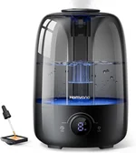 Homvana Humidifiers for Bedroom Diffusers - Top Fill 4L Cool Mist Humidifier Large Room, 40H Runtime Diffusers for Home, Air Humidifier for Plants, Baby Nursery, Essential Oil Diffusers (Black)