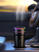 Mini Humidifier Car Diffuser Music Humidifier with Sound Sensor, Dynamic Colorful Light & Mist Adjustment, 300ml Capacity, Cool Mist, USB Powered. Perfect for Bedroom, Office & Car