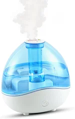 Cool Mist Humidifiers for Bedroom & Large Room (1.5L Water Tank) Quiet Ultrasonic Air Humidifier For Babies Nursery, Office, Indoor Plants & Whole House -Adjustable 360 Rotation Nozzle, Auto-Shut Off