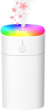 Portable Mini Humidifiers for Bedroom, 400ml Aroma Diffuser for Home Personal Desktop Plant Humidifier Indoor Fragrance Aroma Diffuser with 2 Modes, Night Light and Auto-Off Small Diffuser for Car