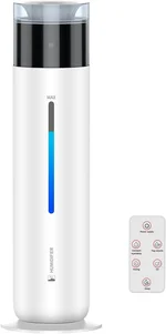 10L/2.6Gal Smart Humidifier Large Room up to 600ft², 100H Runtime Cool Mist Humidifiers for Bedroom, Top Fill, Ultra Quiet 30dB, Auto Control, Essential Oil Tray, White