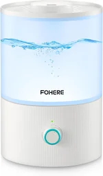 FOHERE Humidifiers for Bedroom, 3.2L Cool Mist Baby Humidifier, 28H Quiet Runtime, Auto Shut-Off, 7-Color Nightlight, Top-Fill, BPA-Free, Essential Oil Diffuser for Home, Room, Nursery, Plants, Office
